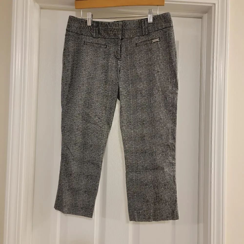 Express cropped dress pants black white size 8